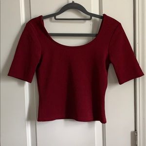 Maroon Crop Top